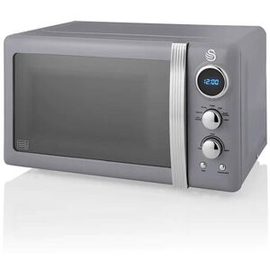 Swan Retro Grey 800W Digital Microwave