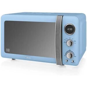 Swan Retro Blue 800W Digital Microwave