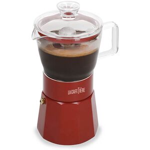 La Cafetiere Glass Espresso Maker 6 Cup Red