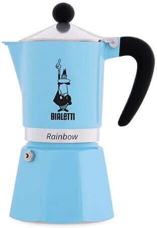 Bialetti Rainbow 3 Cup Coffee Maker Light Blue