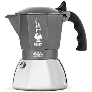 Bialetti Brikka Crema Induction Stovetop Coffee Maker 4 Cup Silver Black