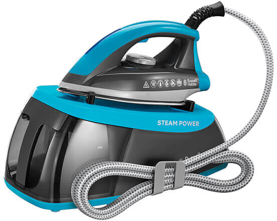 Russell Hobbs Linencare Steam Power Aqua Steam Generator Iron Black And Blue