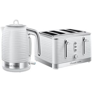 Russell Hobbs Inspire Kettle & 4 Slice Toaster Set White