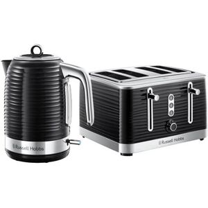 Russell Hobbs Inspire Kettle & 4 Slice Toaster Set Black