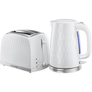 Russell Hobbs Honeycomb White Kettle & 2 Slice Toaster Set