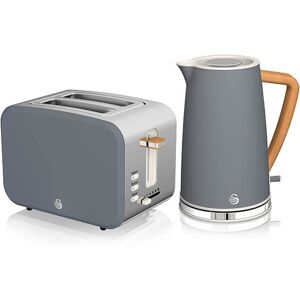 Swan Nordic Slate Grey 1.7 Litre Cordless Kettle and 2 Slice Toaster