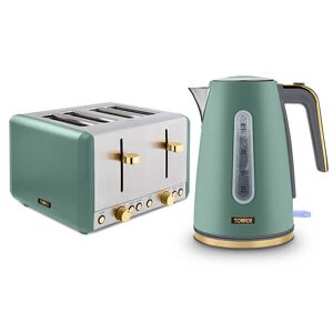 Tower Cavaletto Jug Kettle and 4 Slice Toaster Set Jade