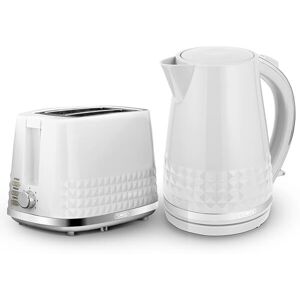 Tower Solitaire Kettle and 2 Slice Toaster Set White