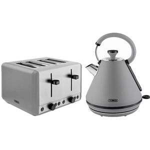 Tower Sera Kettle & 4 Slice Toaster Set Grey