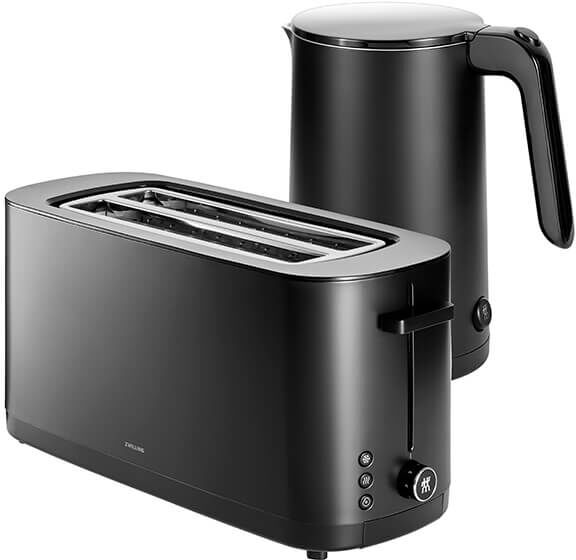 Zwilling Enfinigy 1.5L Kettle Plastic & 2 Long Slot Toaster Black