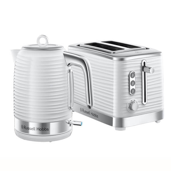 Russell Hobbs Inspire Kettle & 2 Slice Toaster Set White