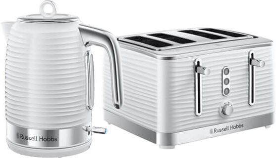 Russell Hobbs Inspire Kettle & 4 Slice Toaster Set White