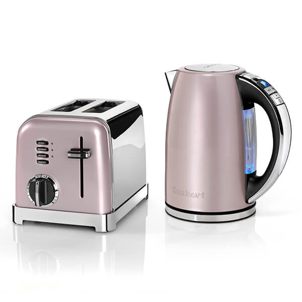 Cuisinart Style Vintage Rose Multi-Temp Kettle & 2 Slice Toaster Breakfast Set