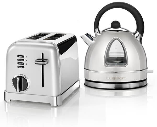 Cuisinart Style Frosted Pearl Traditional Kettle & 2 Slice Toaster Breakfast Set