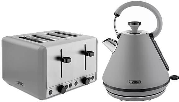 Tower Sera Kettle & 4 Slice Toaster Set Grey