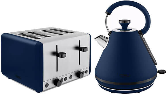 Tower Sera Kettle & 4 Slice Toaster Set Midnight Blue