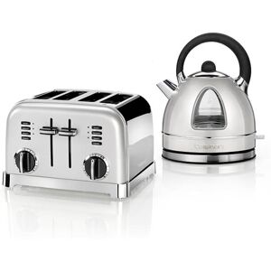 Cuisinart Style Frosted Pearl Traditional Kettle & 4 Slice Toaster Breakfast Set