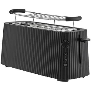 Alessi Plisse 2 Long Compartment Toaster Black Alessi Plisse 2 Long Compartment Toaster Black