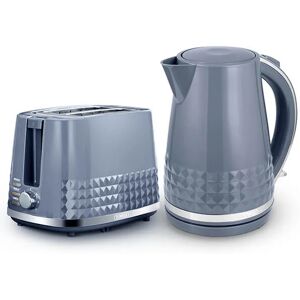 Tower Solitaire Kettle and 2 Slice Toaster Set Grey Tower Solitaire Kettle and 2 Slice Toaster Set Grey