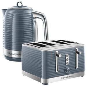 Russell Hobbs Inspire Kettle & 4 Slice Toaster Set Grey