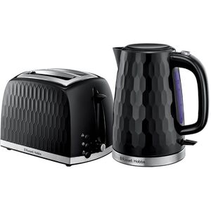 Russell Hobbs Honeycomb Black Kettle & 2 Slice Toaster Set