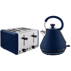 Tower Sera Kettle & 4 Slice Toaster Set Midnight Blue