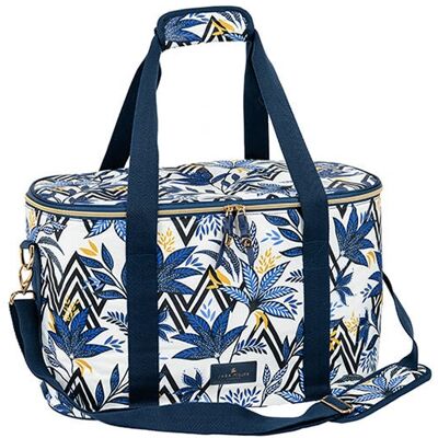 Sara Miller London Sara Miller by Navigate 30L Oval Insulated Family Cool Bag Blue & White Sara Miller London Sara Miller by Navigate 30L Oval Insulated Family Cool Bag Blue & White