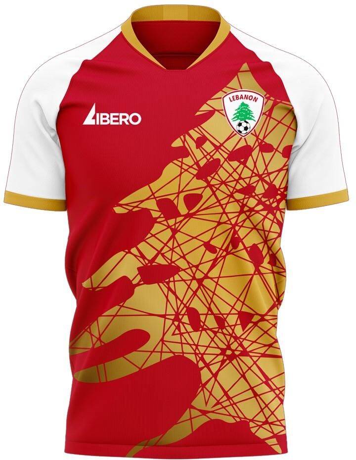 Libero Sportswear Lebanon 2023-2024 Home Concept Football Kit (Libero) - Womens - Red - female - Size: XXL - UK Size 18