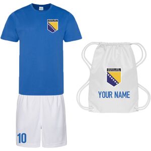 UKSoccershop Personalised Bosnia and Herzegovina Training Kit Package - Blue - male - Size: Medium (38-40\