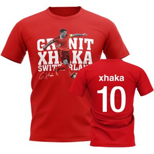 UKSoccershop Granit Xhaka Switzerland Player Tee (Red) - Red - male - Size: Womens XL (Size 16 - 40\