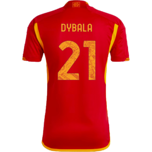 adidas 2023-2024 AS Roma Home Shirt (DYBALA 21) - Red - male - Size: Large 42-44\" Chest adidas 2023-2024 AS Roma Home Shirt (DYBALA 21) - Red - male - Size: Large 42-44\" Chest