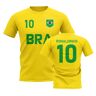 UKSoccershop Ronaldinho Country Code Hero T-Shirt (Yellow) - Yellow - male - Size: Womens XL (Size 16 - 40\" Chest)