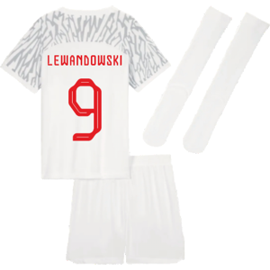 Nike 2022-2023 Poland Home Mini Kit (Lewandowski 9) - White - male - Size: XLB 7-8yrs (122-128cm)