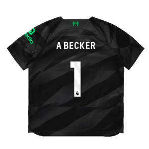 Nike 2023-2024 Liverpool Home Goalkeeper Mini Kit (A Becker 1) - Black - male - Size: LB 6-7yrs (116-122cm)