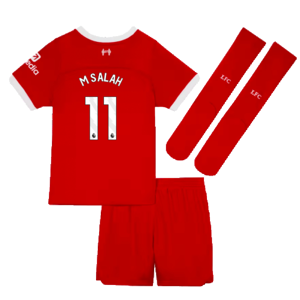 Nike 2023-2024 Liverpool Home Little Boys Mini Kit (M Salah 11) - Red - male - Size: MB 5-6yrs (110-116cm)