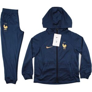 Nike 2022-2023 France Dri-Fit Hooded Football Tracksuit (Kids) - Navy - male - Size: XLB 32-35\" Chest (81.5/88.5cm)