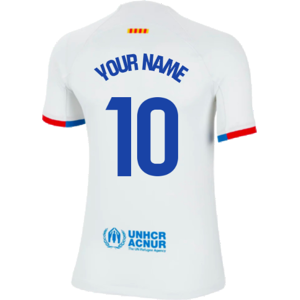 Nike 2023-2024 Barcelona Away Shirt (Kids) (Your Name) - White - male - Size: XLB 32-35\" Chest (81.5/88.5cm) Nike 2023-2024 Barcelona Away Shirt (Kids) (Your Name) - White - male - Size: XLB 32-35\" Chest (81.5/88.5cm)