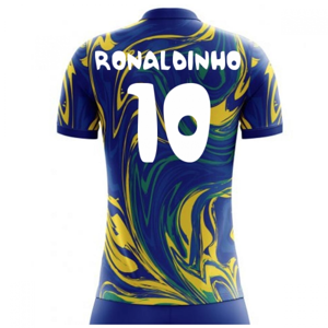 Airo Sportswear 2022-2023 Brazil Away Concept Shirt (Ronaldinho 10) - Kids - Yellow - male - Size: XLB 32-35\