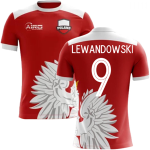 Airo Sportswear 2022-2023 Poland Away Concept Football Shirt (Lewandowski 9) - Kids - Red - male - Size: XLB 32-35\