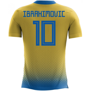 Airo Sportswear 2022-2023 Sweden Airo Concept Home Shirt (Ibrahimovic 10) - Kids - Yellow - male - Size: XLB 32-35\