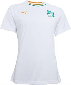 Puma Women's FIF Ivory Coast Away Jersey Puma White/Flame Orange Puma Women's FIF Ivory Coast Away Jersey Puma White/Flame Orange