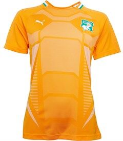 Puma Women's FIF Ivory Coast Away Jersey Flame Orange/Pepper Green Puma Women's FIF Ivory Coast Away Jersey Flame Orange/Pepper Green