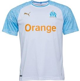 Puma Mens Olympique Marseille Home Shirt Puma White/Bleu Azur Puma Mens Olympique Marseille Home Shirt Puma White/Bleu Azur