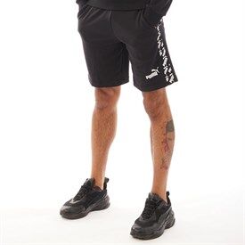 Puma Mens Amplified Taped Fleece Shorts Black Puma Mens Amplified Taped Fleece Shorts Black