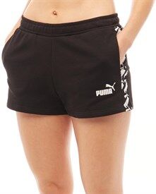 Puma Womens Amplified Taped Shorts Puma Black Puma Womens Amplified Taped Shorts Puma Black