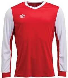 Umbro Mens Witton Retro Long Sleeve Football Jersey Vermillion/White Umbro Mens Witton Retro Long Sleeve Football Jersey Vermillion/White