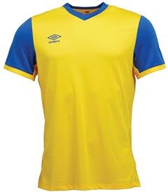Umbro Mens Witton Retro Short Sleeve Football Jersey SV Yellow/TW Royal Umbro Mens Witton Retro Short Sleeve Football Jersey SV Yellow/TW Royal
