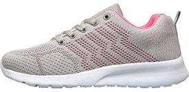 Board Angels Womens Knit Trainers Light Grey/Pink Board Angels Womens Knit Trainers Light Grey/Pink