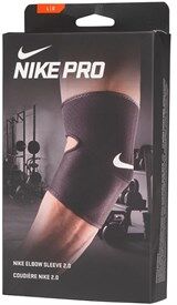 Nike Mens Pro Elbow Sleeve 2.0 Compression Support Black/White Nike Mens Pro Elbow Sleeve 2.0 Compression Support Black/White