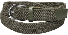 French Connection Mens Woven Elastic Belt Khaki French Connection Mens Woven Elastic Belt Khaki